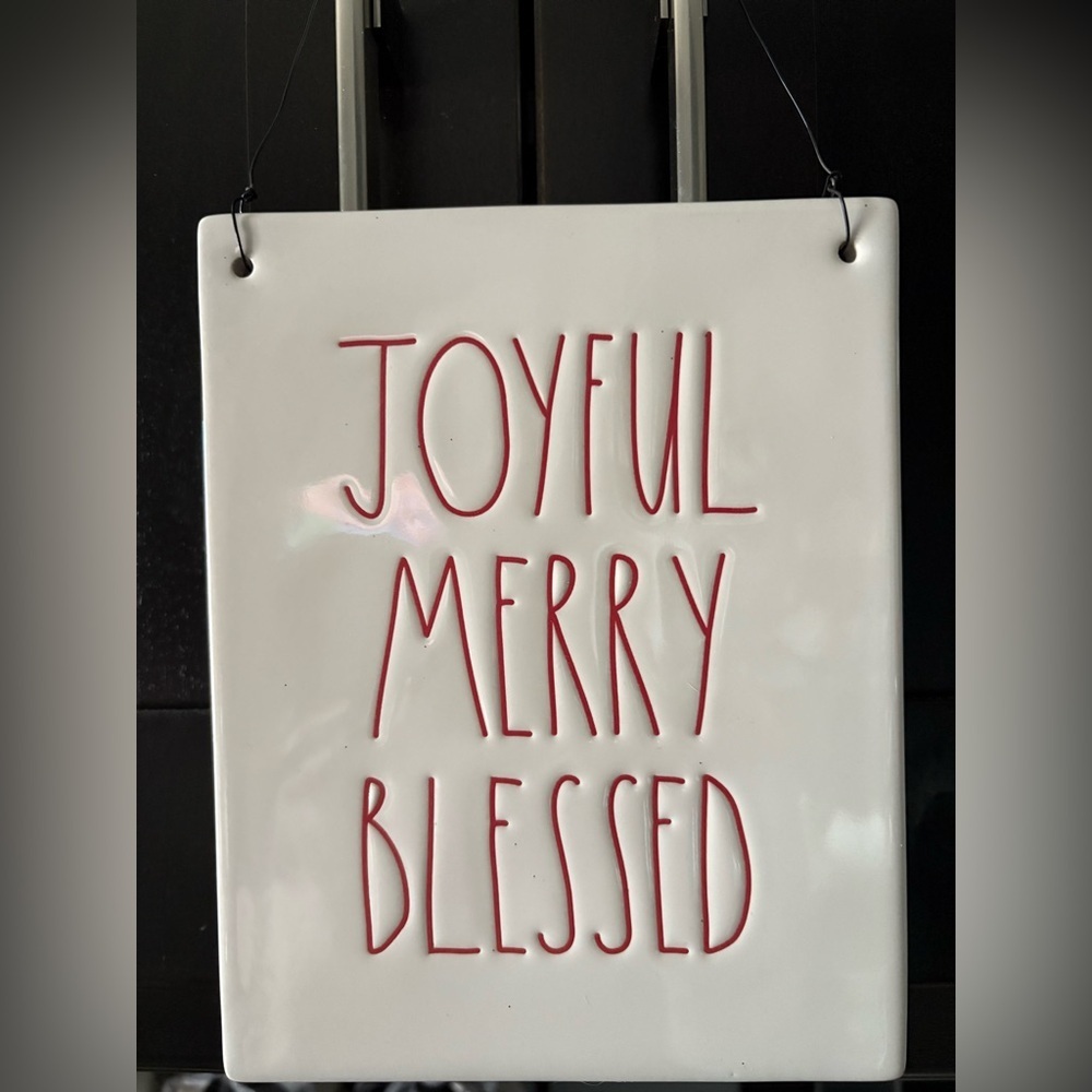 Rae Dunn Joyful Merry Blessed Wall Sign